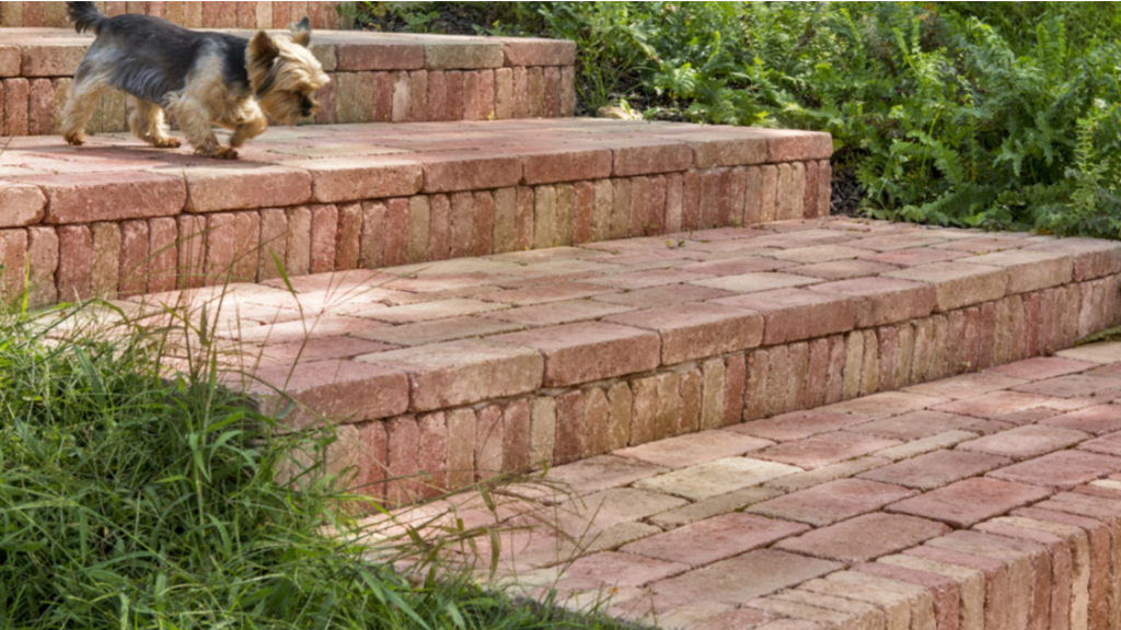 Téglakő térkő sárga-piros színben Téglakő térkő sárga-piros színben